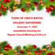 TOWN OF CINCO BAYOU HOLIDAY GATHERING FLYER